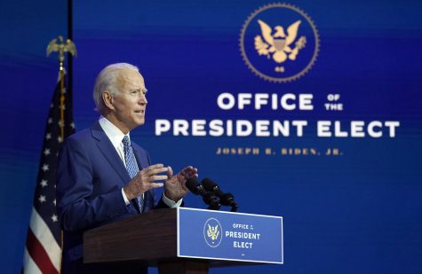 President-elect Joe Biden speaks following Fridays announcement that he had the required electoral votes to beat President Donald Trump.