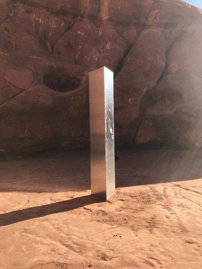 Utah monolith in the southern Utah desert before it went missing