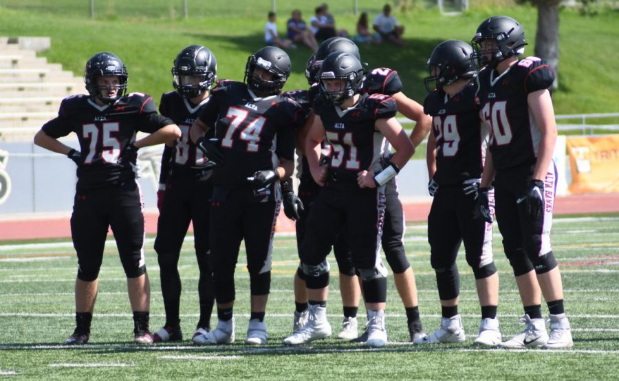 The 2020 JV football team preps for their next play against their opponent August 2020. With many seniors graduating, many from the JV team will step into key roles for the 2021`season this coming fall.