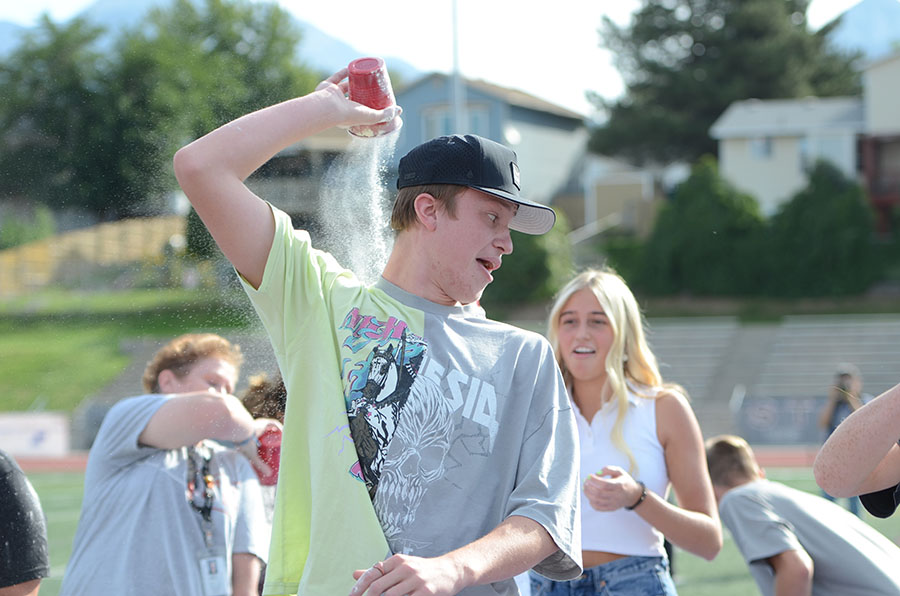 Students enjoy friendly games away from their phones during Homecoming Week.
