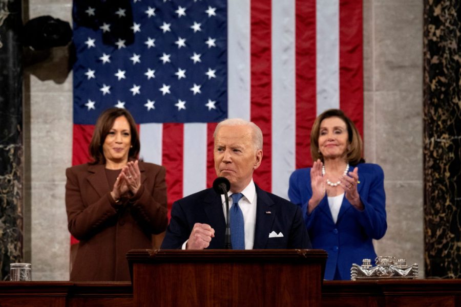 U.S. President Joe Biden delivers the State of the Union address at the U.S. Capitol in Washington, DC.