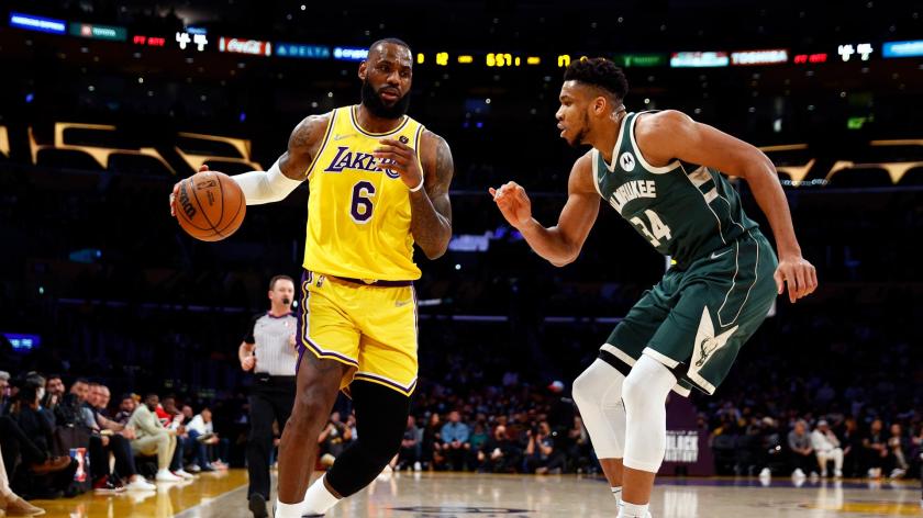 Lebron James and Giannis Antetokounmpo face off